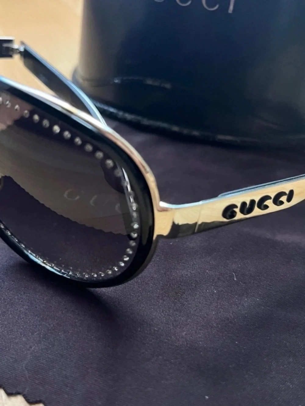 Gucci Swarovski Crystal Aviator Shades